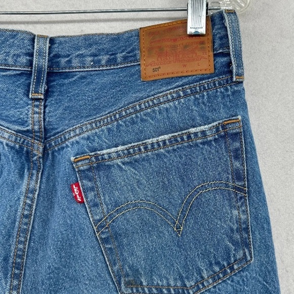 LEVI'S 501’s Original Fit Button Fly 100% Cotton Distressed Denim Sz. 28x30 - Picture 14 of 14